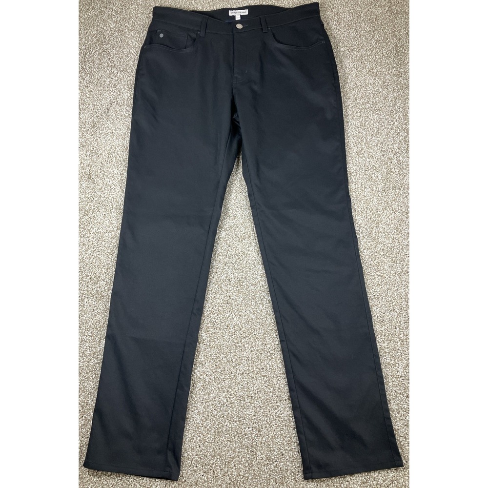 Peter Millar EB66 Black Pants 35x32 2-way Stretch Soft 5 Pocket Performance